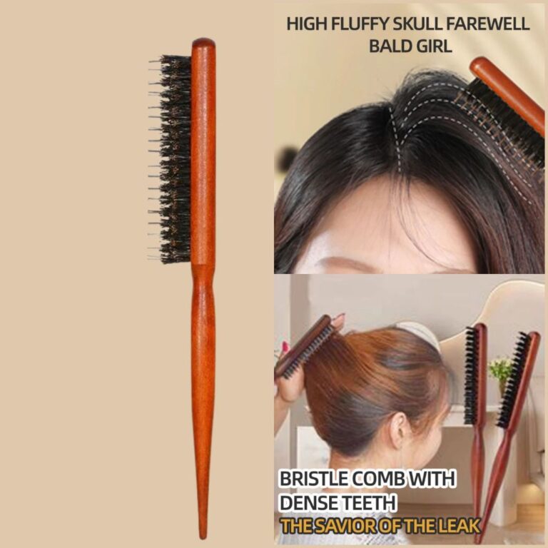 Escova De Cabelo Cerdas De Madeira Barba Corte Lim