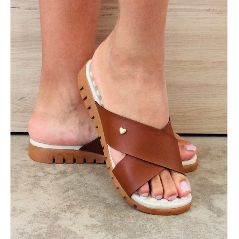 Chinelo Tiras Cruzadas Feminino Ortopédico Sola M