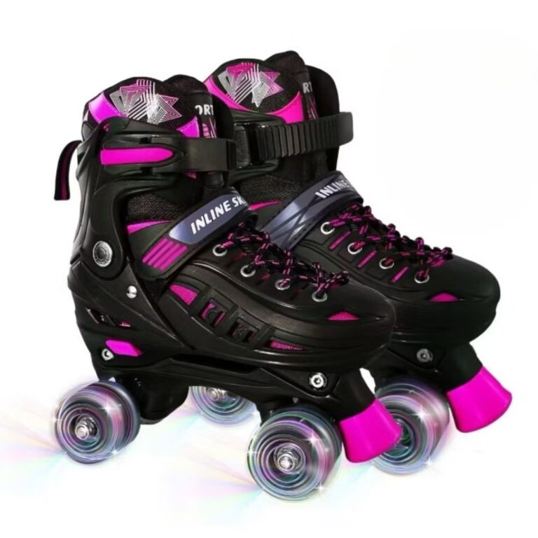 Patins Infantil 4 Rodas Com Luz De Led Com Kit Pro