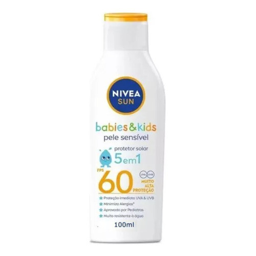 Protetor Solar Nivea Sun Kids Sensitive Fps60 100m