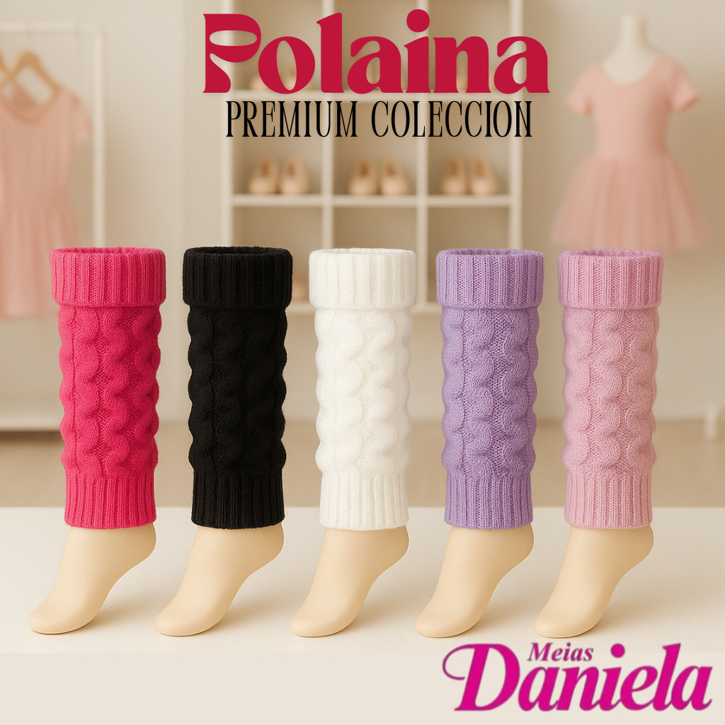 Polaina Premium Algodão 27cm  Meias Daniela (Adulto e Infantil)