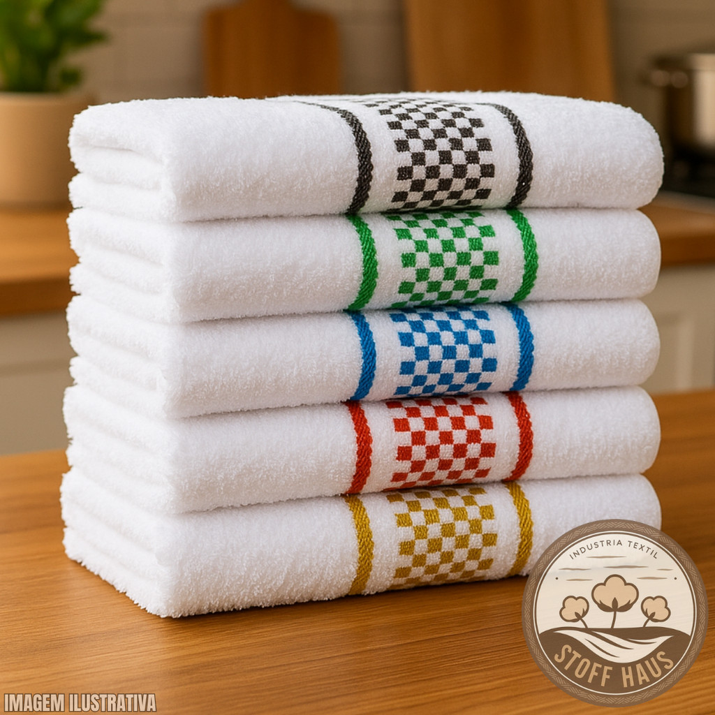 Super Kit 05 / 10 Panos de Prato/Copa Premium 100% Algodão Atoalhada Felpuda Grande Toalha de Cozinh