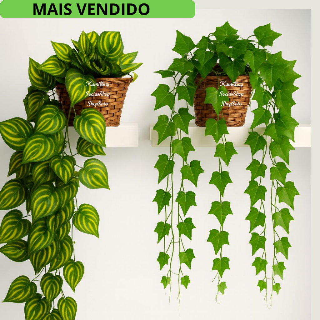 Arranjo 2M De Pendentes Artificiais + 1 Vaso Trançado de Planta Decoração Casa, Casamento, Quarto, E