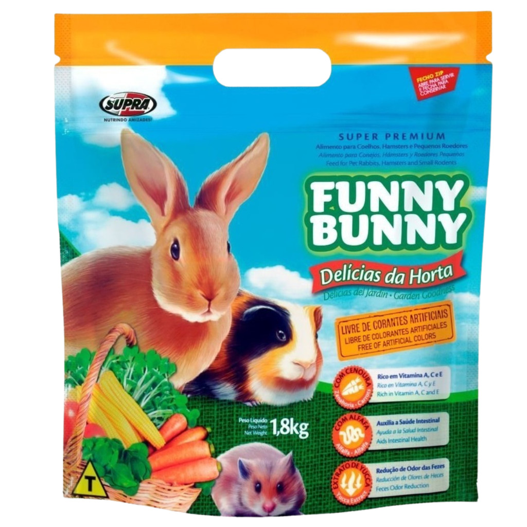 Funny Bunny Delícias da Horta 1,8kg Ração para Coelhos e Roedores Supra