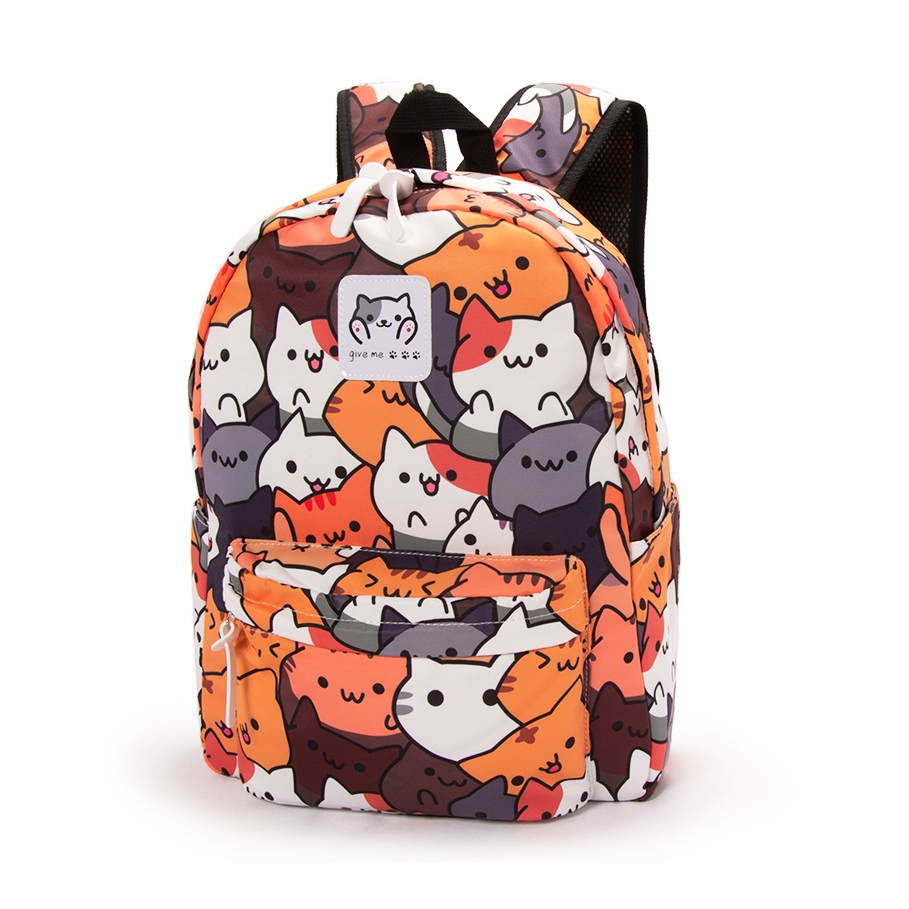 Mochila Bolsa Escolar Juvenil Reforçada Anime Neko Atsume Infantil