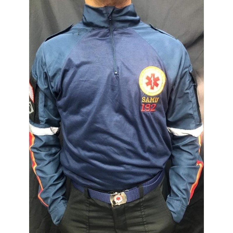 Combat Shirt SAMU GANDOLA TÁTICA em microfibra NOVO MODELO DE BORDADO NAS COSTAS