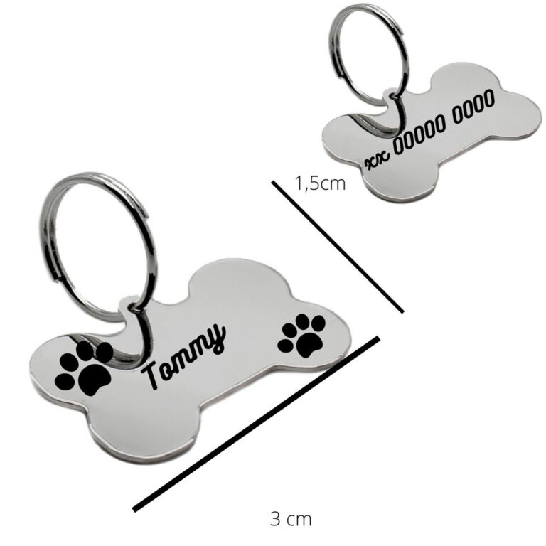 plaquinha para identificação ou chaveiro pet gra