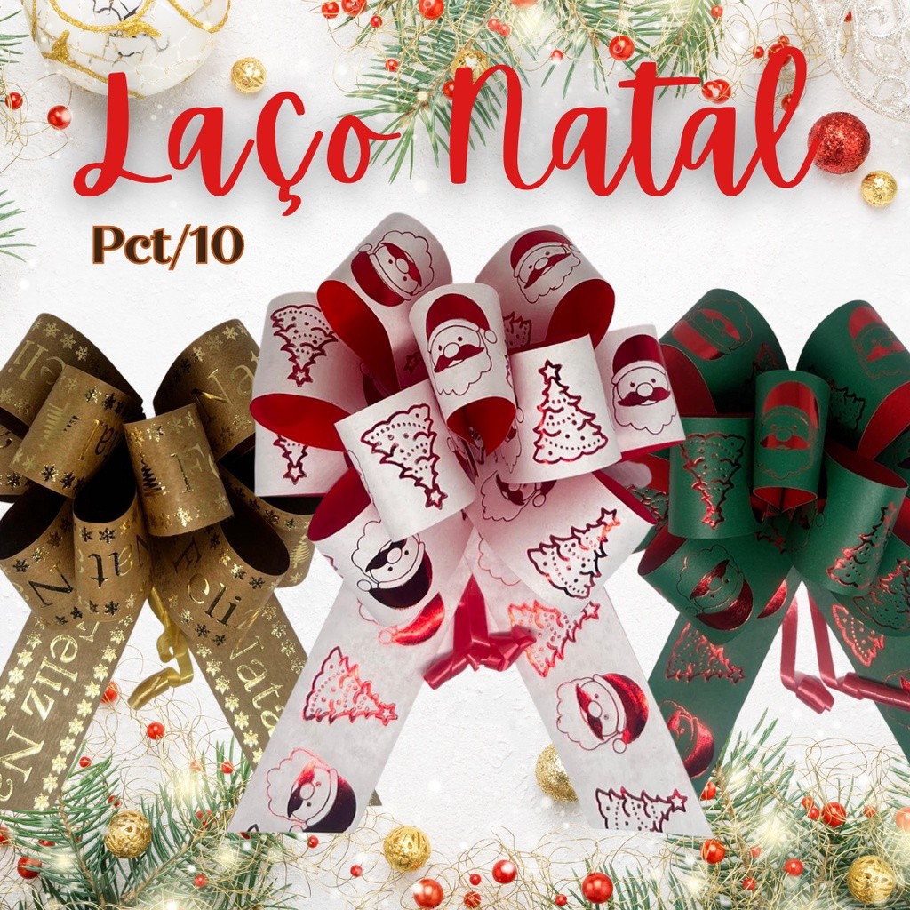 Laço Pronto Para Presente e Embalagem – NATAL – Flor Grande – Leve Mais e Pague Menos