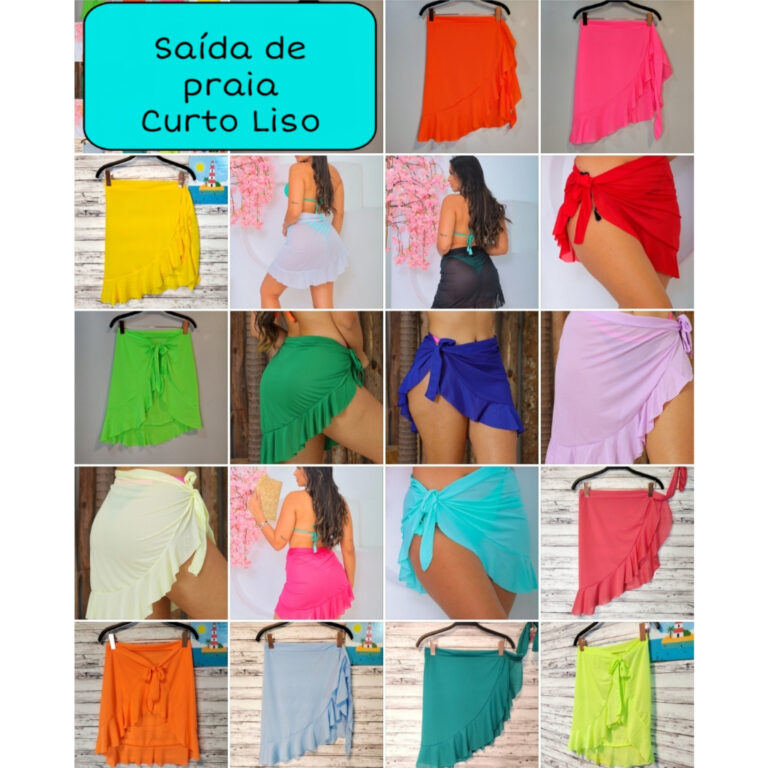 Saída de praia Curta com Babado/Saia Pareo de Ama