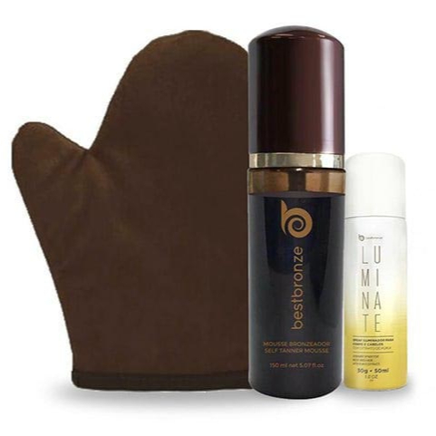 Kit Autobronzeador Mousse Dark + Luva Aplicadora +