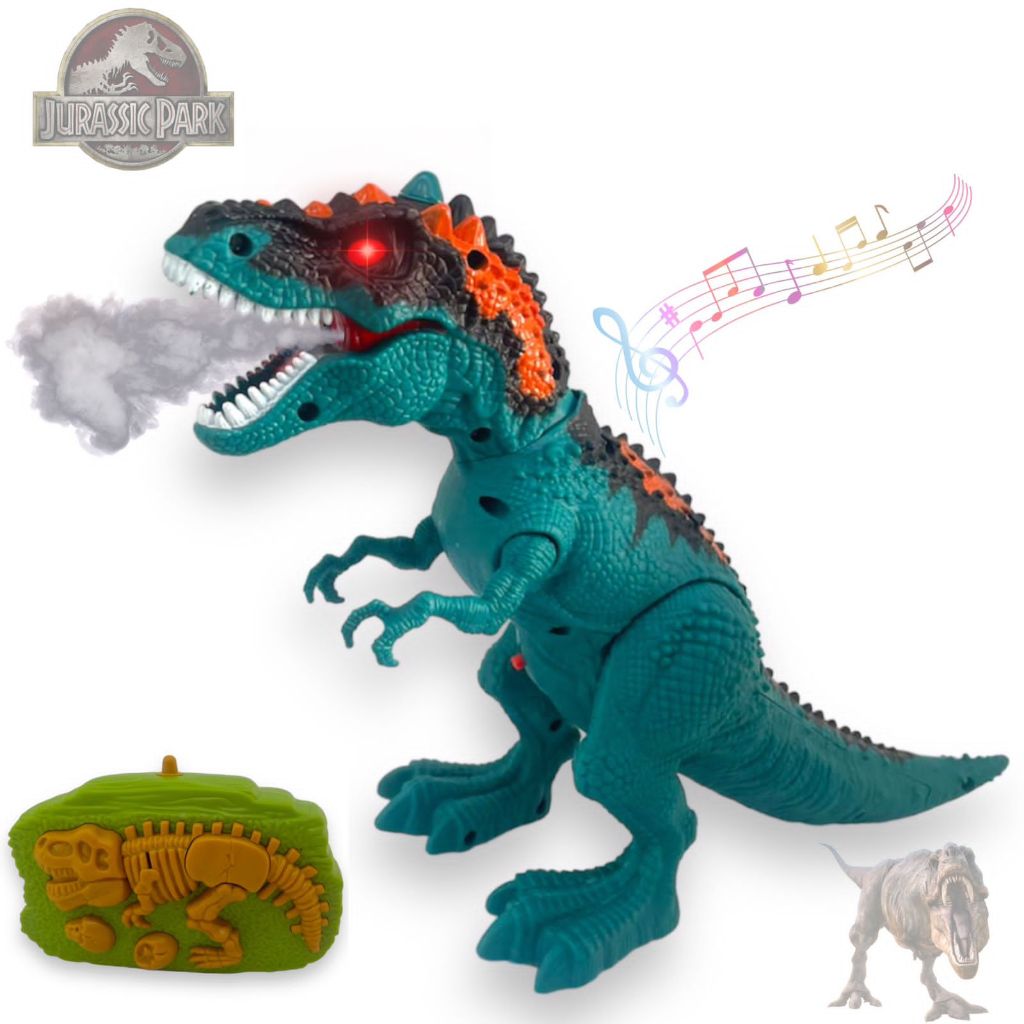 Brinquedo Dinossauro Controle Remoto Anda Solta Fumaça Tiranossauro Rex