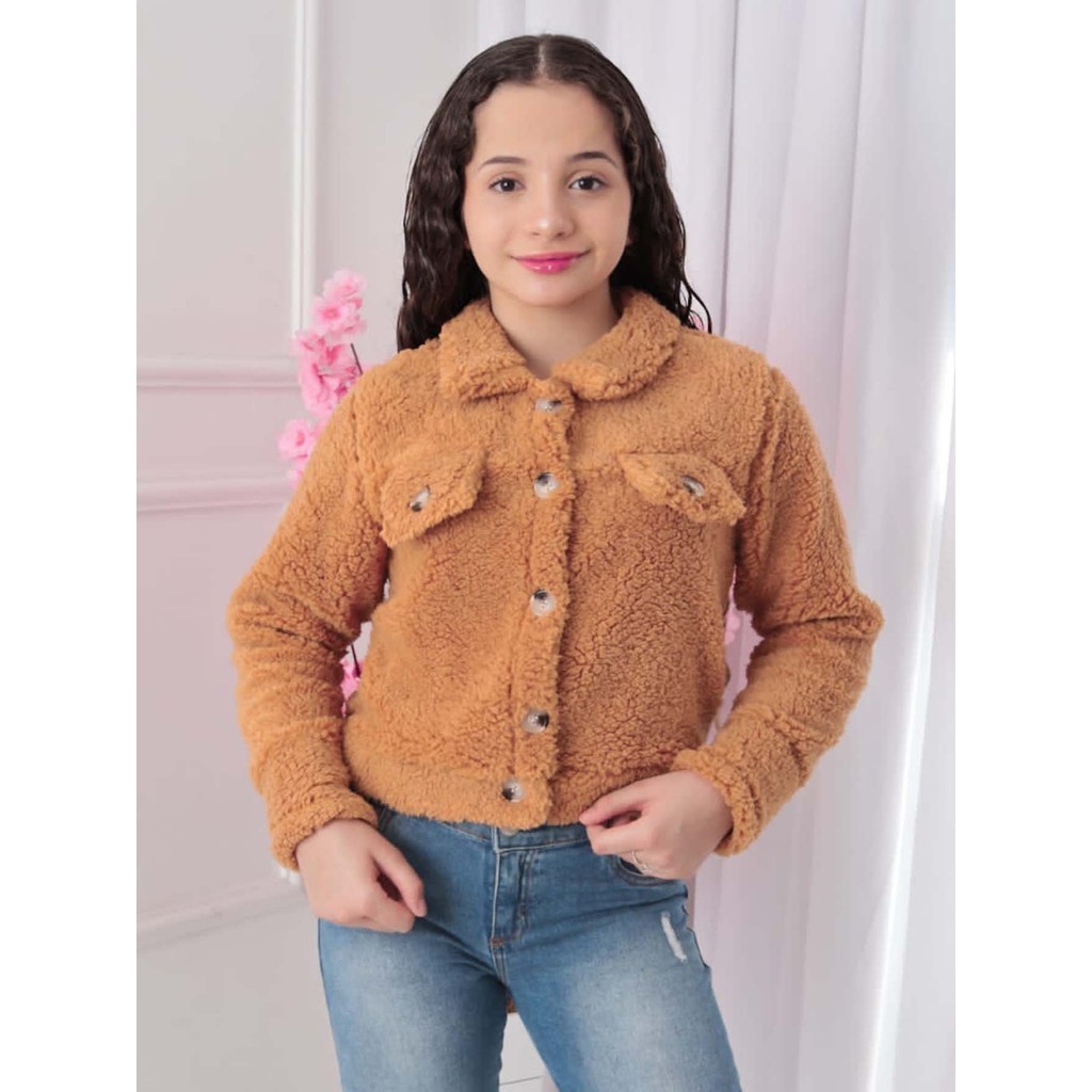 Casaco Teddy Infantil Cropped