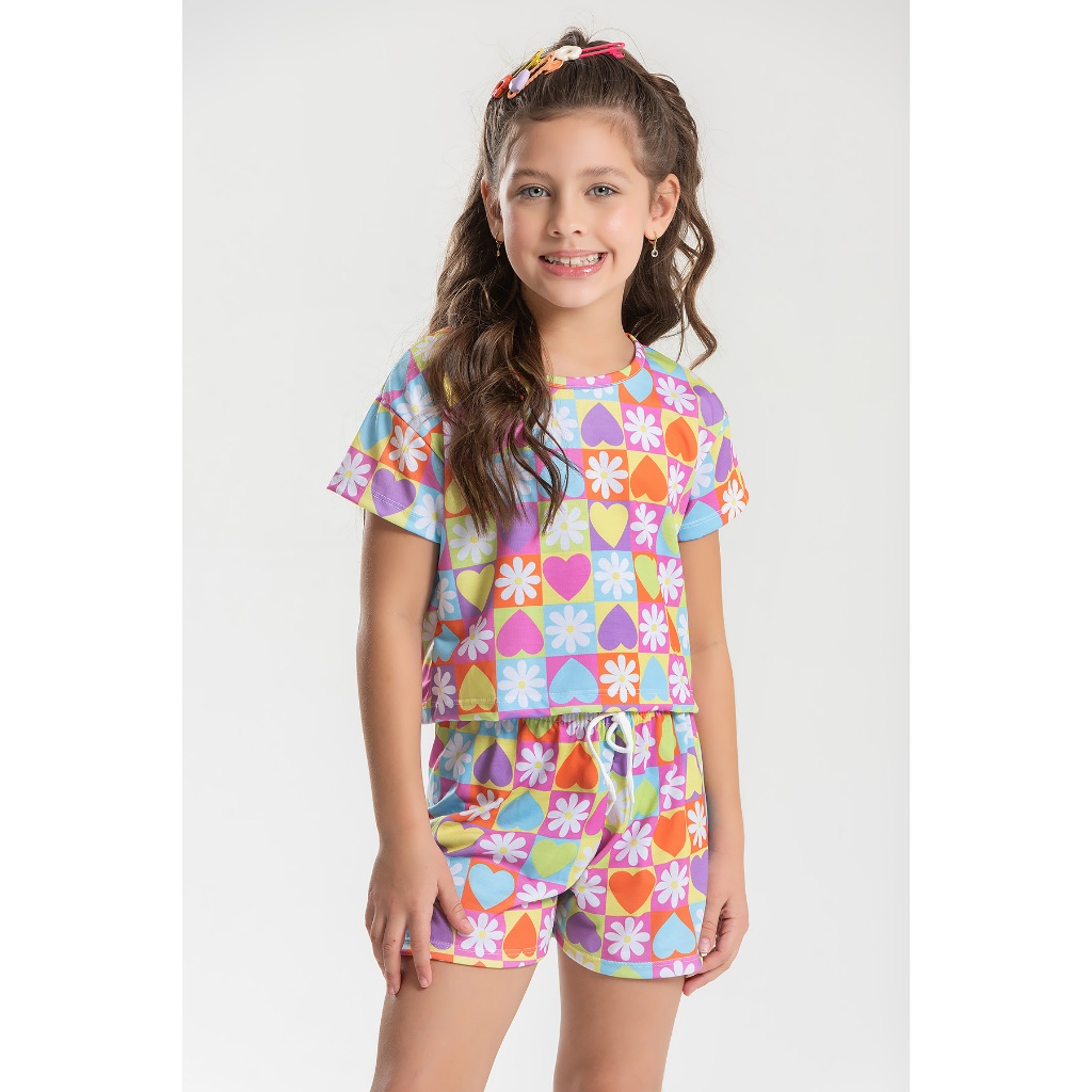 Conjunto Infantil Verão Feminino 2 ao 14 Anos Menina –  Nova Combinação 2026