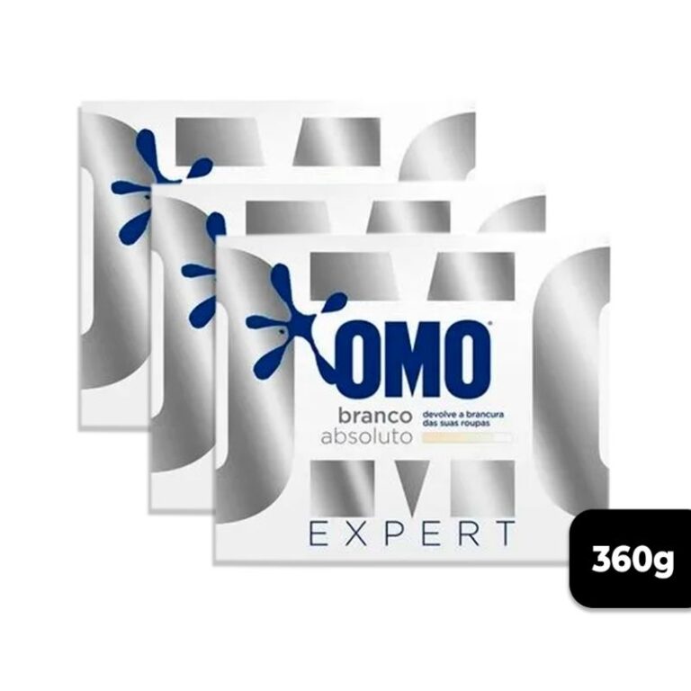 Sabão em pó Lava ROUPAS  OMO brancas Expert 360g
