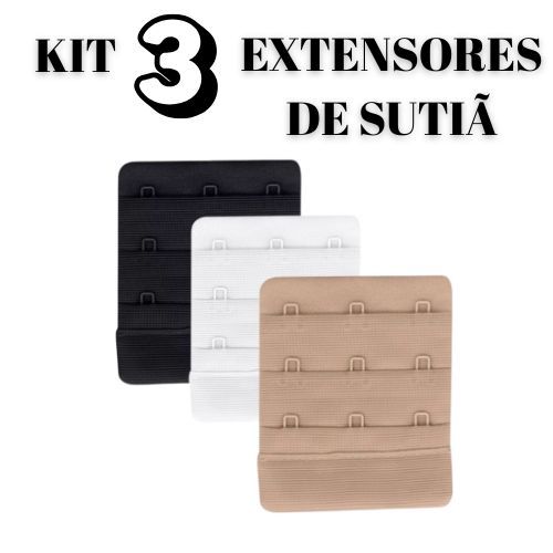 Kit C/ 3 Extensores de Sutiã Grande Adaptador Gan