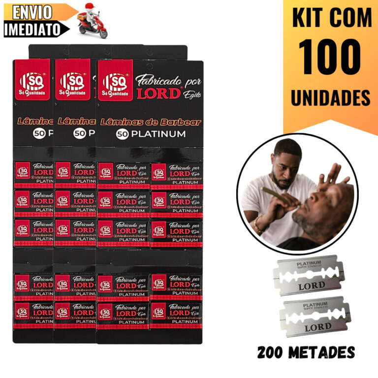 Kit de 100 Lâminas LORD PLATINUM  Super Qualidade