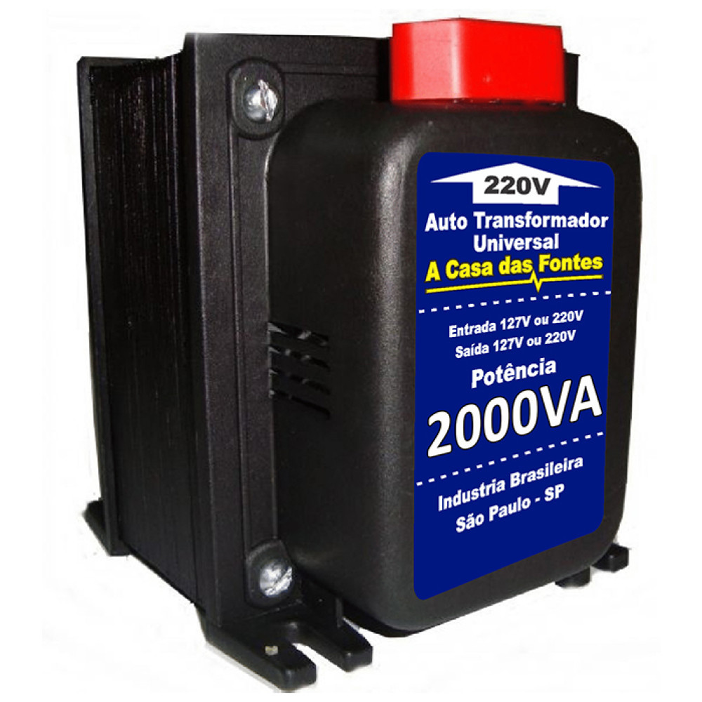 Transformador 2000va Geladeira , Ventilador, eletronicos em geral 220v p/ 127v ou 127v p/ 220v top