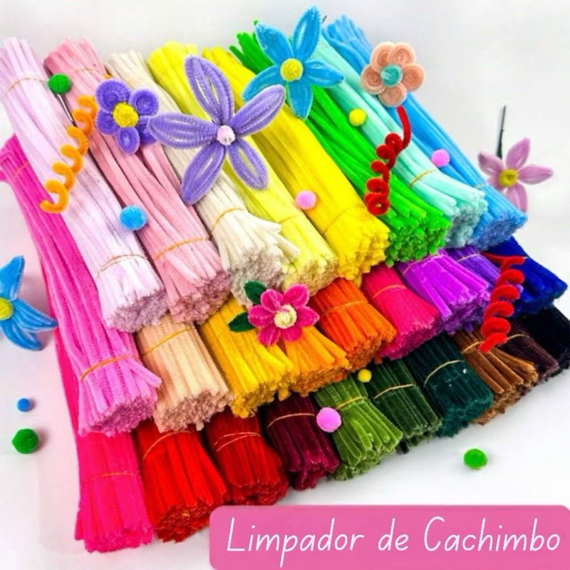 Haste de chenille kit 100 und limpador de cachimbo 30cm