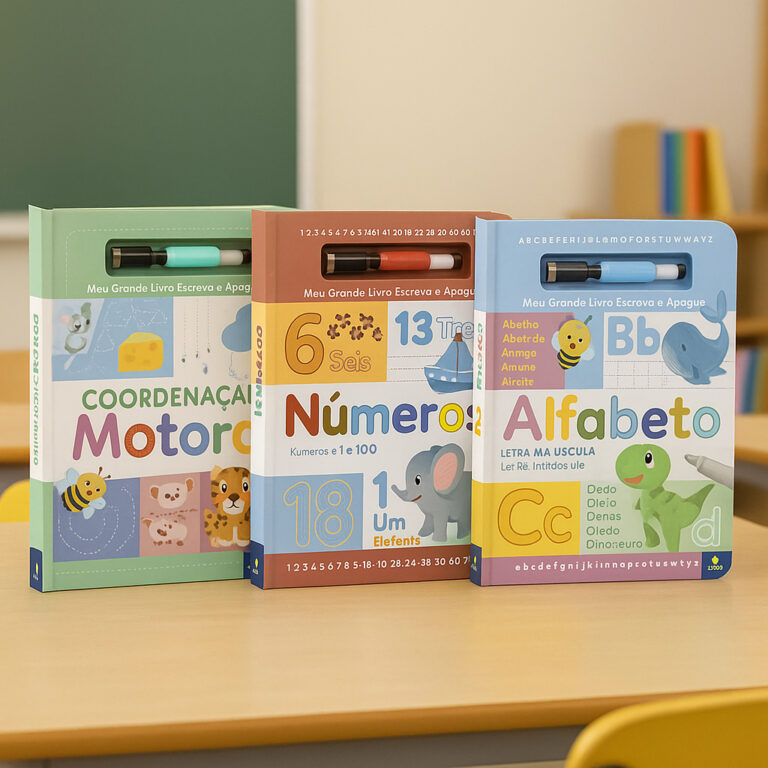 livro Escreva e Apague – Números, Alfabeto 