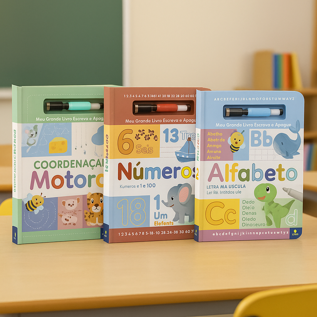 livro Escreva e Apague – Números, Alfabeto e Coordenação Motora para o Desenvolvimento Infantil