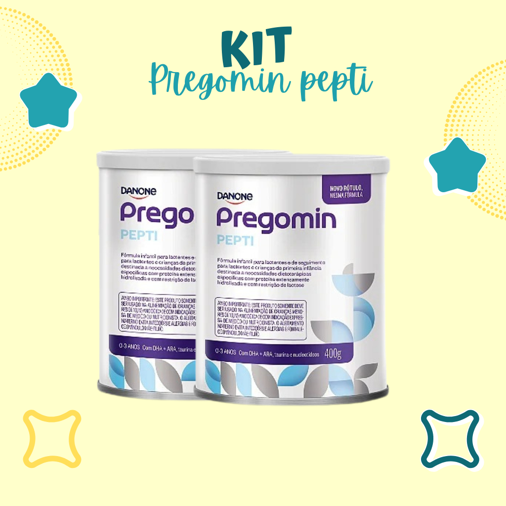 Kit 2 Latas Pregomin Pepti 400g  Fórmula Infantil Hipoalergênica Danone