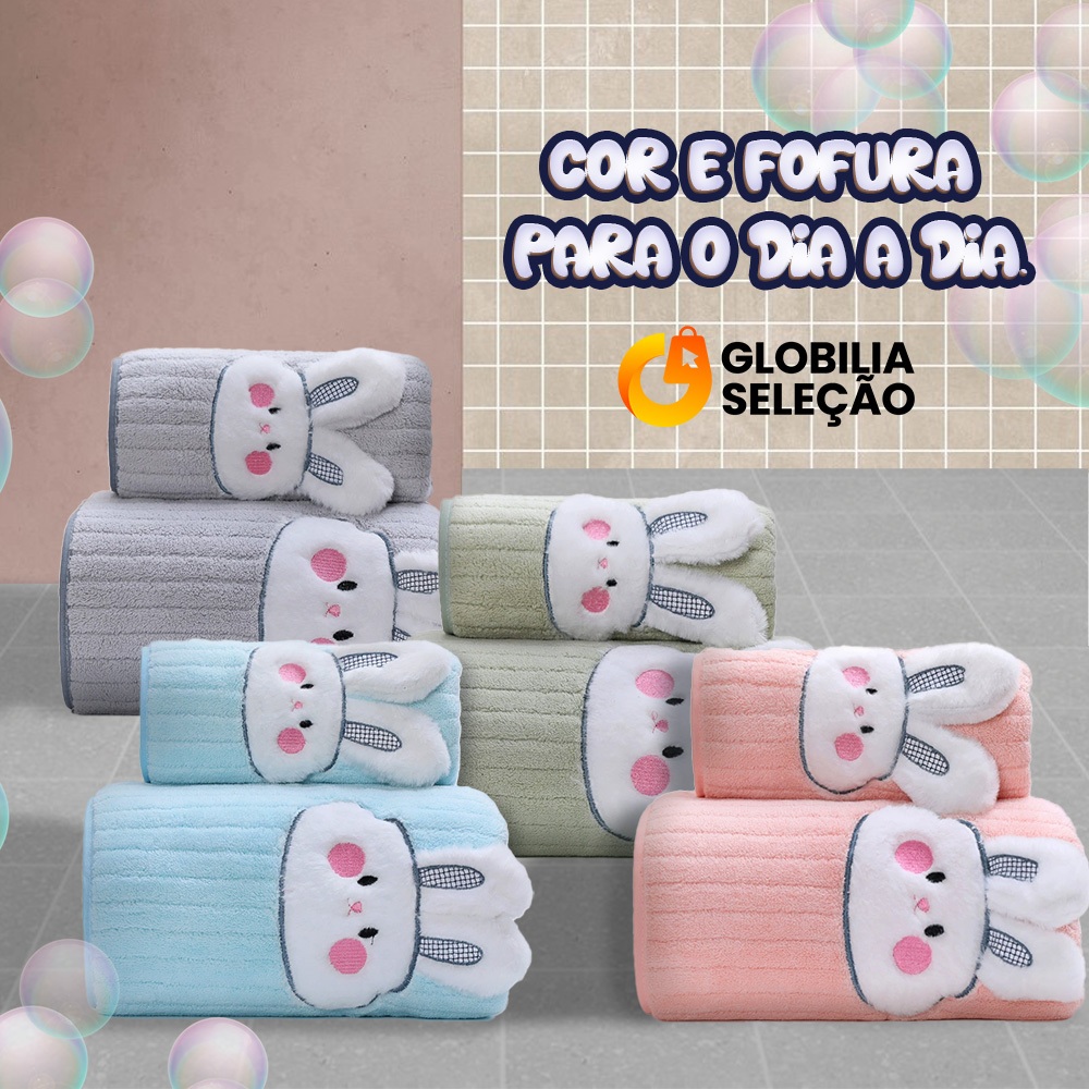 KIT 2 Toalhas – Banho e Rosto Grande Macia Toalha de Banho Grande e Grossa Jogo de Toalha de Banho 1