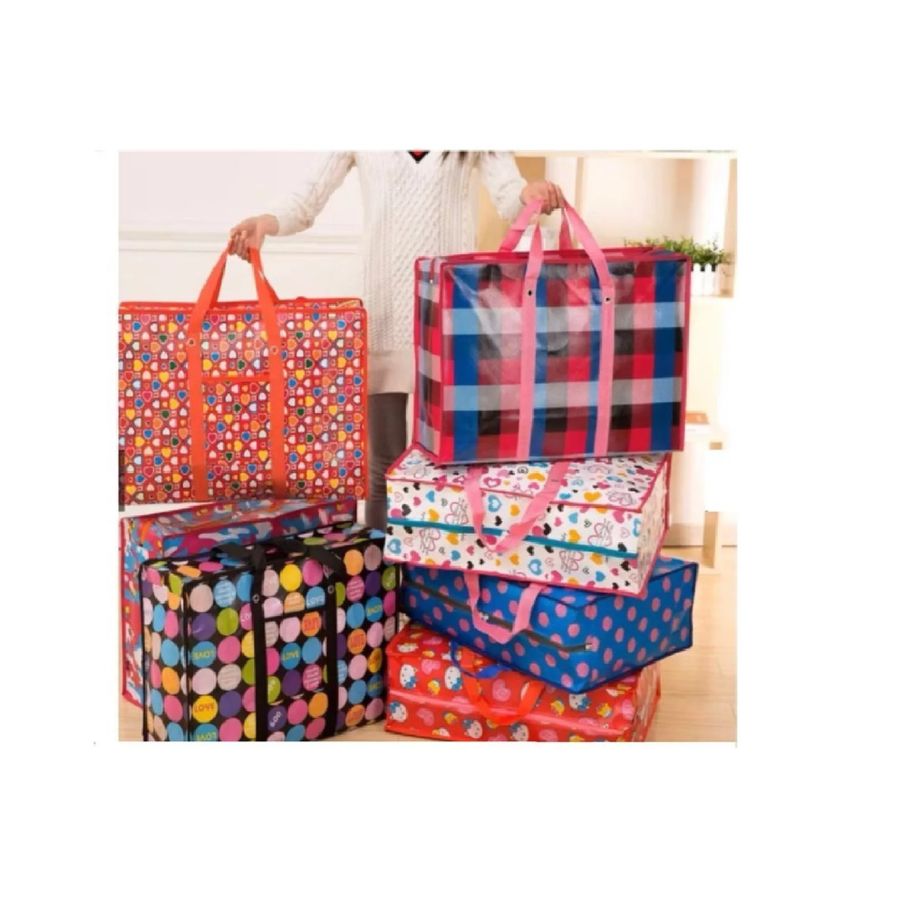 Kit 2 Sacola Sacolão GG  Bolsa C/ Zíper Sacoleiro Paraguai Extra Grande Viagem Mudanças Transporte
