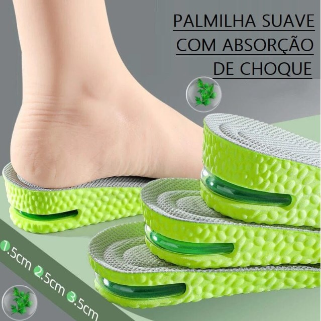 Palmilha Altura Verde Espuma Conforto Gel Elevador