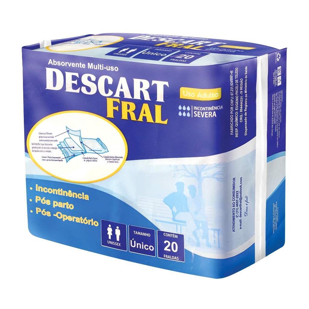 Absorvente Pós Multi-uso Descart Fral – Tam Único | 20 Unidades.