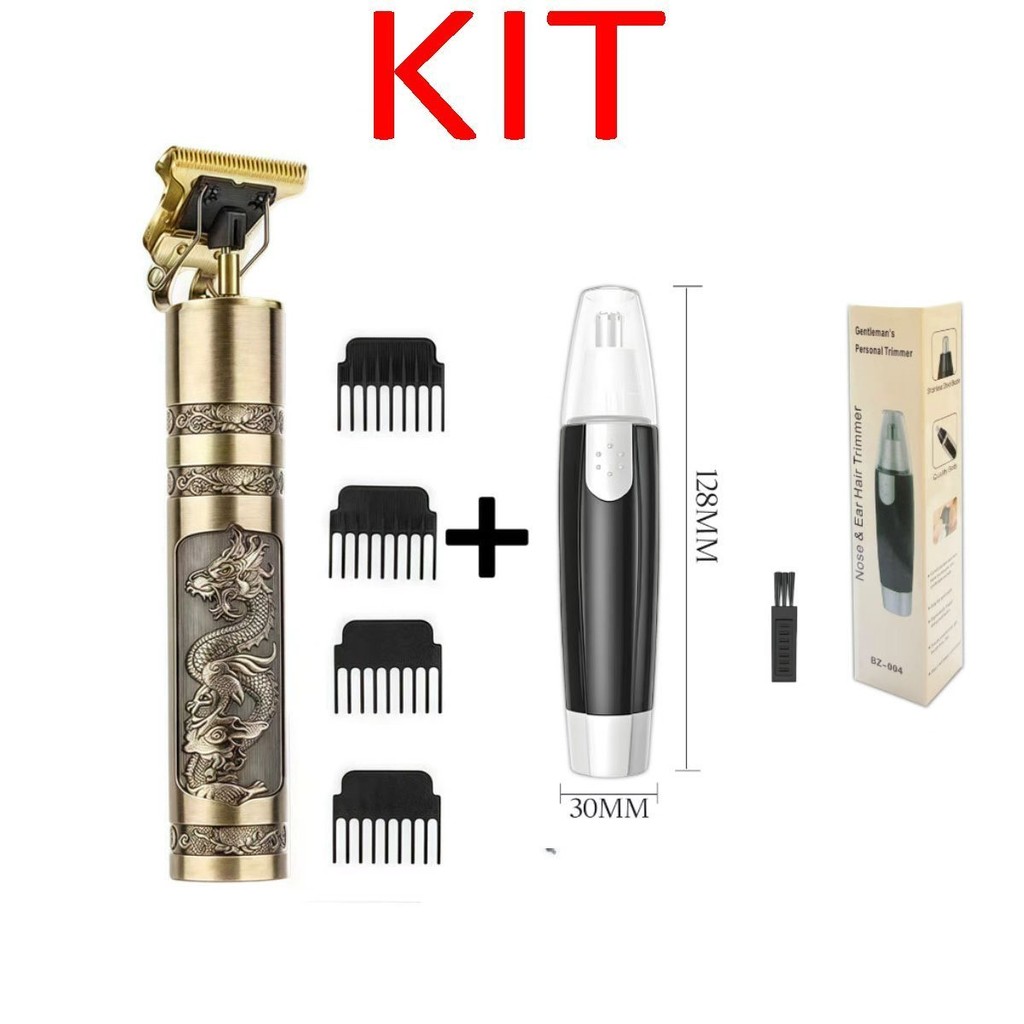 KIT masculino – Barbeador e aparador de pelos Maquina cortar cabelo