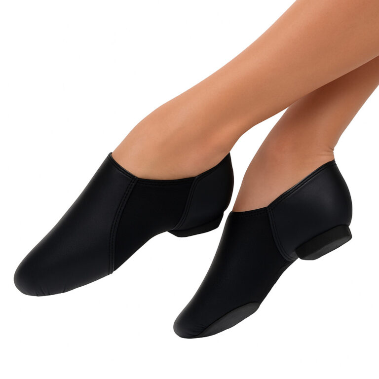 Botinha de Jazz em Couro Legitimo Preta e Bege Num