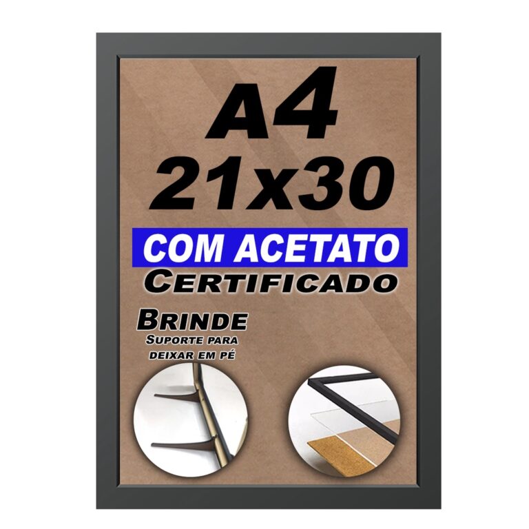Moldura Para Quadro A4 A3 Diploma C/Acetato Certif