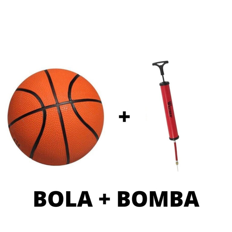 Kit Bola Basquete NBA Tamanho Oficial N. 7 + Bomba