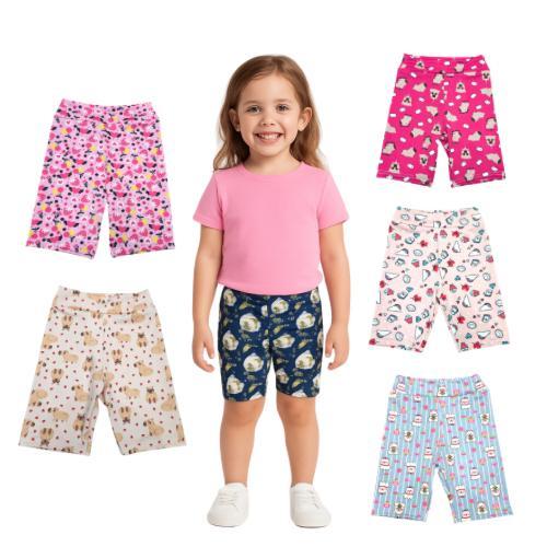 Kit com 5 Shorts Feminino Infantil