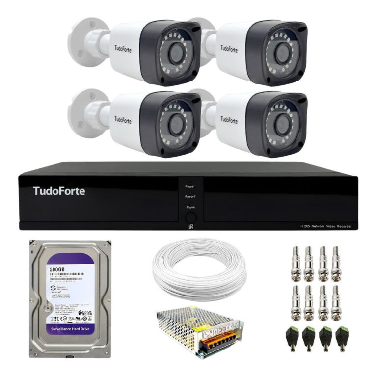 Kit CFTV 4 Câmeras Segurança Full HD DVR 4 Canai