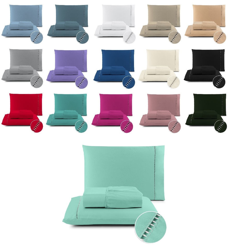 Kit Lencol Jogo de Cama Berço Solteiro Casal Queen King 400 fios Toque Macio com Ponto Palito