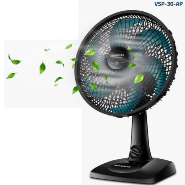 Ventilador de Mesa Turbo Mondial VSP-30 Oscilante 