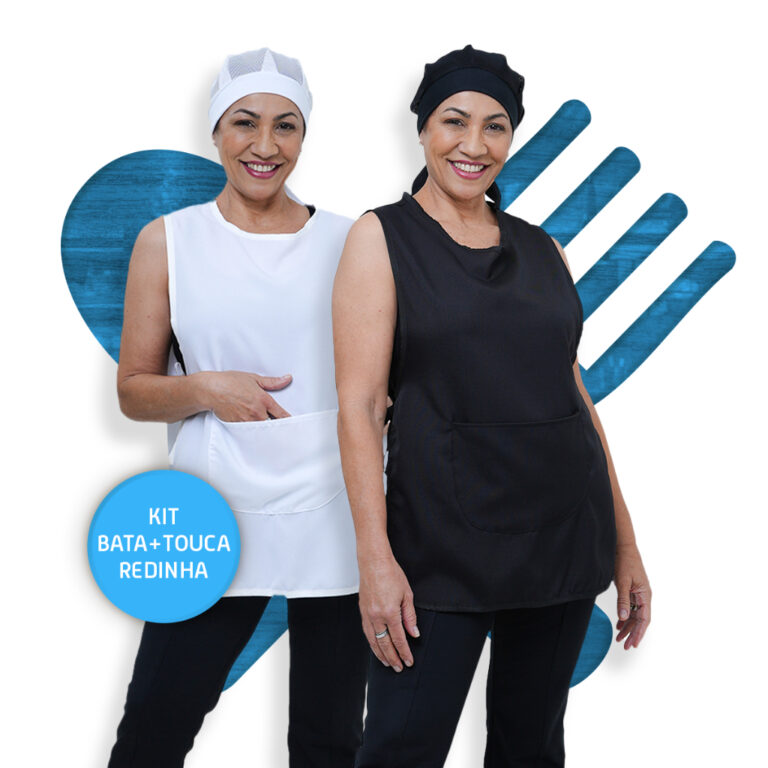 Kit Com Bata Avental e Touca Uniforme Limpeza Cozi