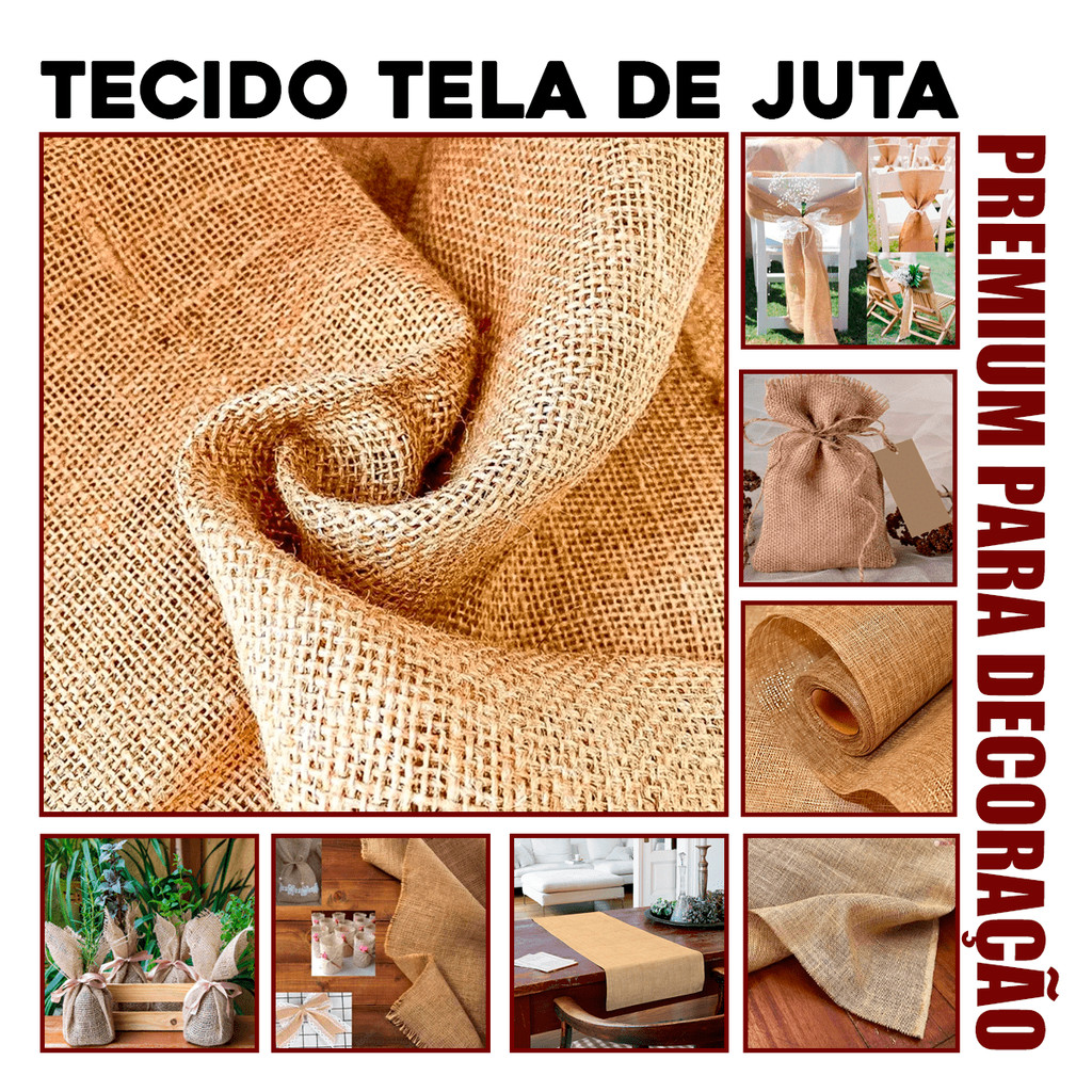 1m Tecido De Juta – Tela De Juta – Artesanato – Decoração Natural