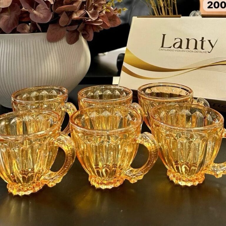 Jogo de Xícaras Chá e Café 200 ml Itália Âmba