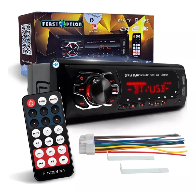 Toca Som Rádio Mp3 Player Bluetooth Universal 1 Din Rádio Fm