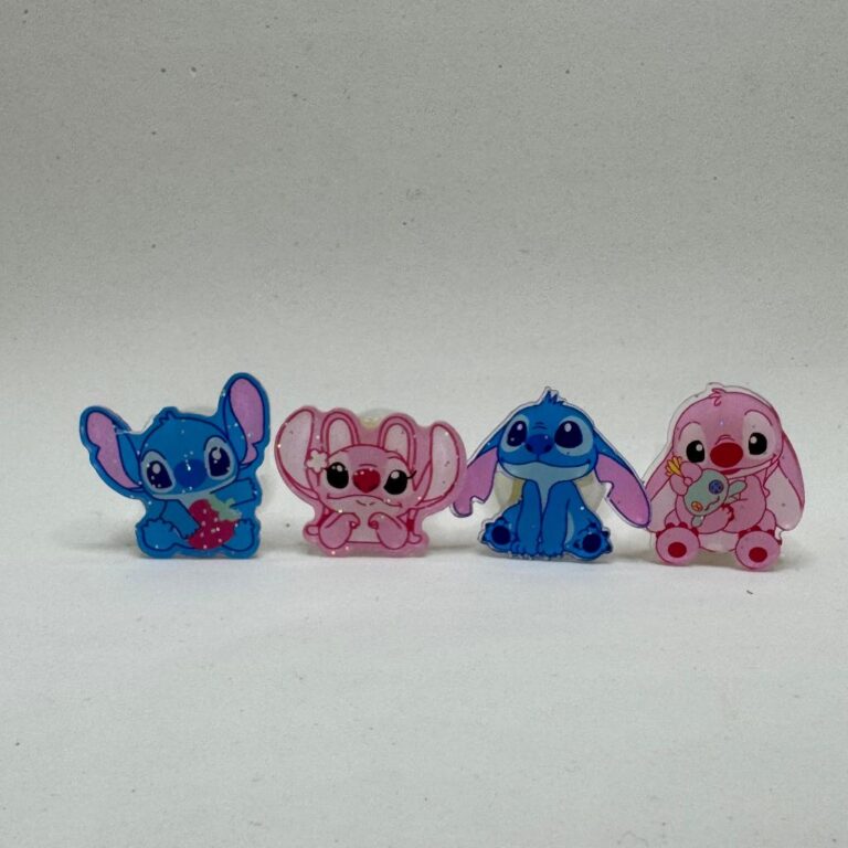 Kit 4 Anel Stitch Led Infantil Ajustavel com Luzes