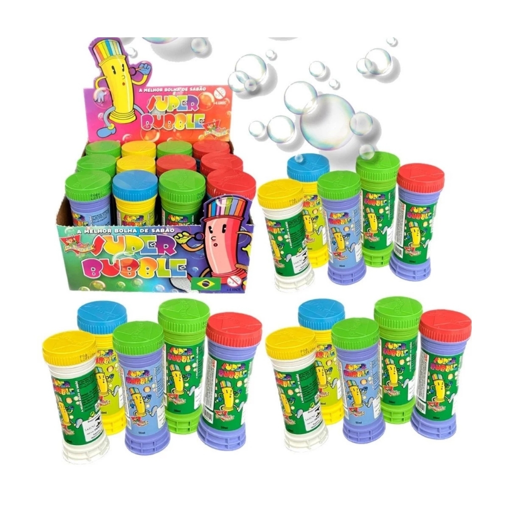 Kit 50 Bolha de Sabão Bolinha de Sabão Kit Lembracinha Festa Brinquedo Infantil Escolar