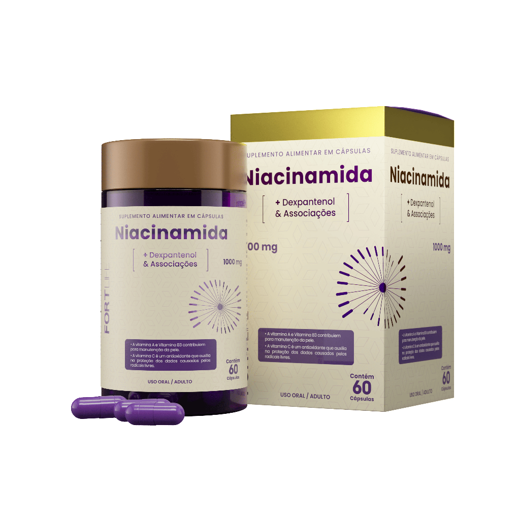 Niacinamida + Dexpantenol + Associações 1000mg 60 Cápsulas FORTLIFE