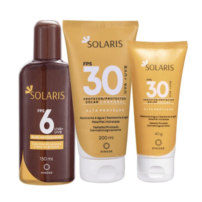 Kit Protetor solar FPS 30 e Óleo Bronzeador Solar