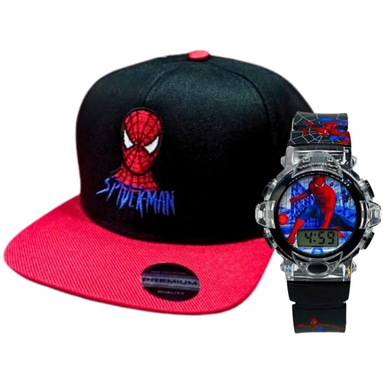 Boné e Relógio Digital Infantil Chapéu Homem Ar
