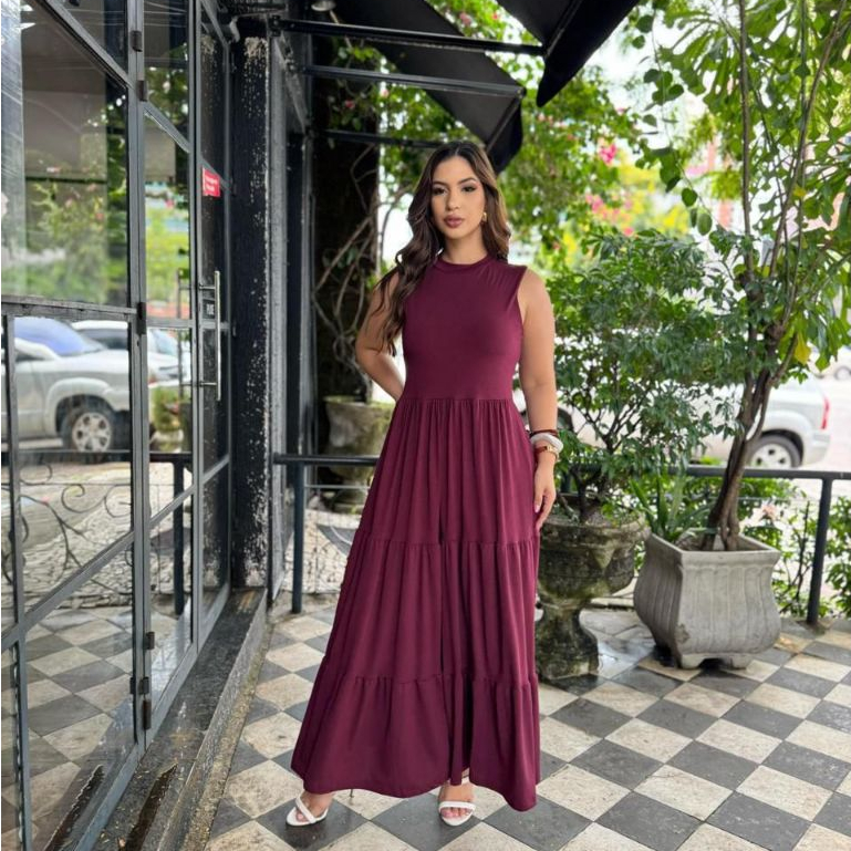 Vestido Longo Suede Veste do 38 ao 44