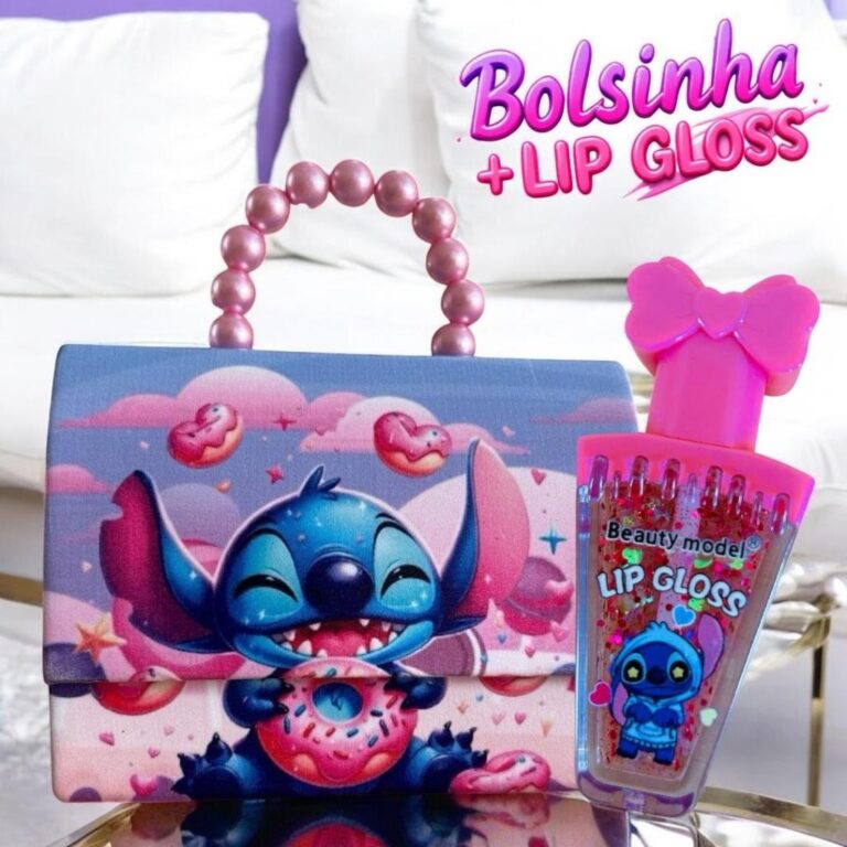 Mini Bolsa Blogueirinha com Corrente Dourada + Lip