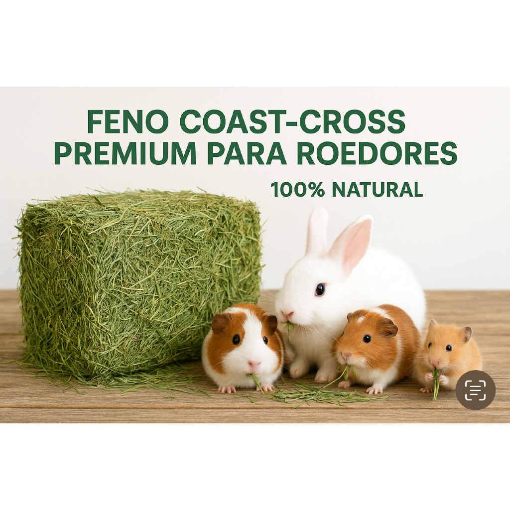 Feno para Roedores Natural  Coelhos, Porquinhos-da-Índia e Hamsters