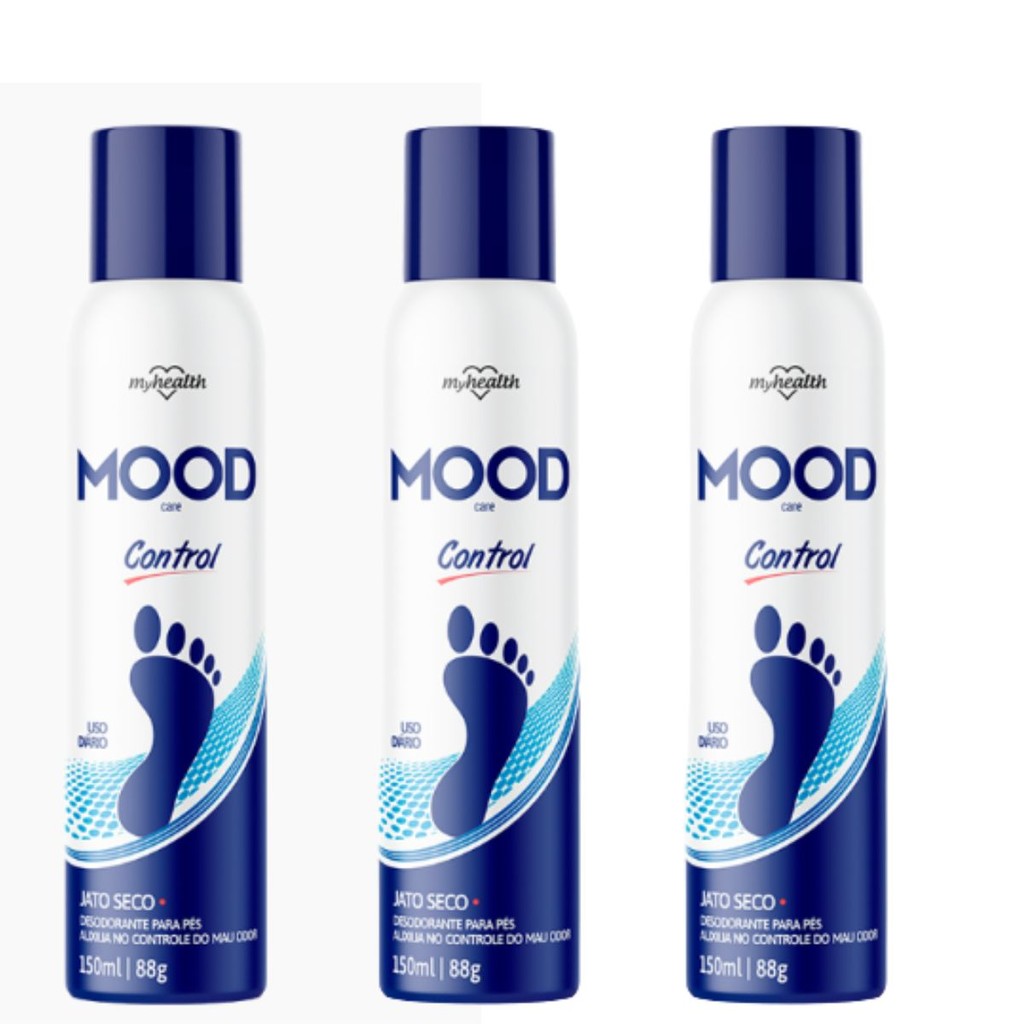 Kit 3 Desodorante para Pés Mood Control Jato Seco 150ml